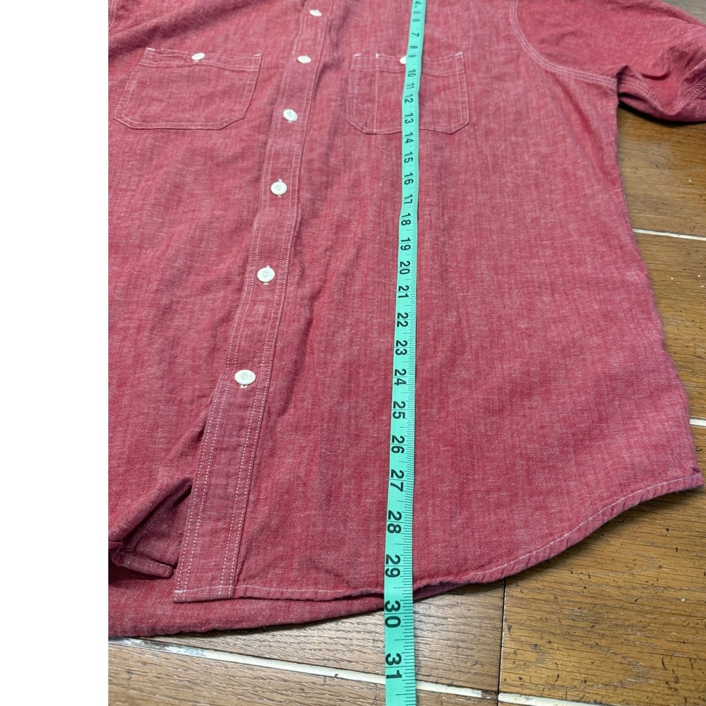 Old‎ Navy Slim Fit Rust Red Long Sleeve Button Down Shirt Mens XL Fall Casual - Picture 7 of 8